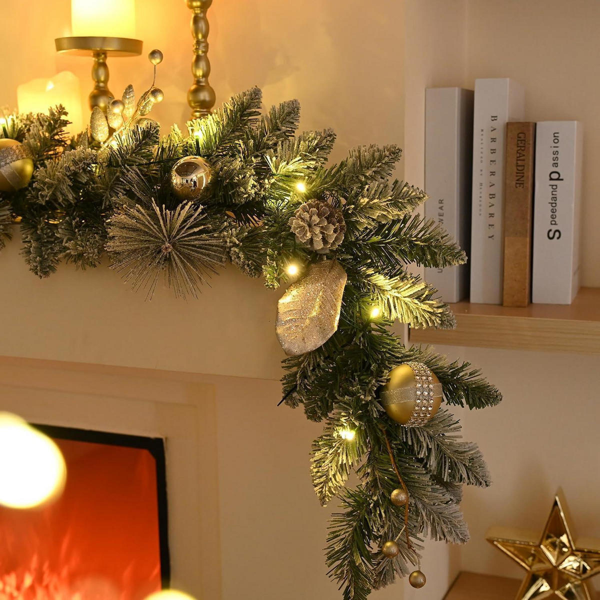 WEIHNACHTSGIRLANDE mit LED-Lichtern und Timer 152 cm - Multicolor, Textil (152cm)