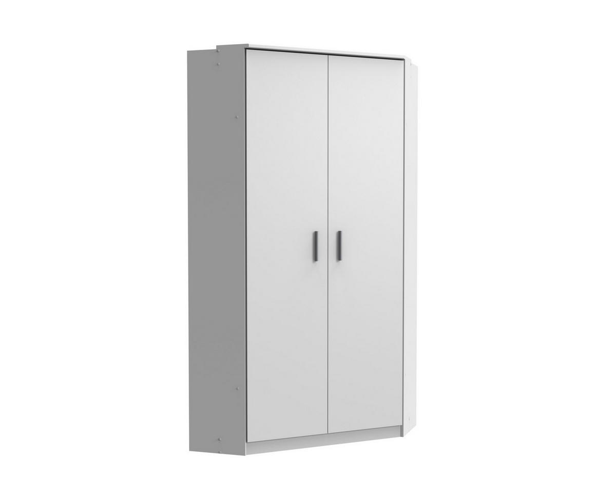 KLEIDERSCHRANK Joker in Weiß mit Beton - Eckkleiderschrank - Weiß, Holzwerkstoff (95/199/95cm)