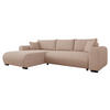 ECKSOFA Merkos Cord - Hellrosa/Schwarz, Holz/Textil (285/188cm) - MIRJAN24
