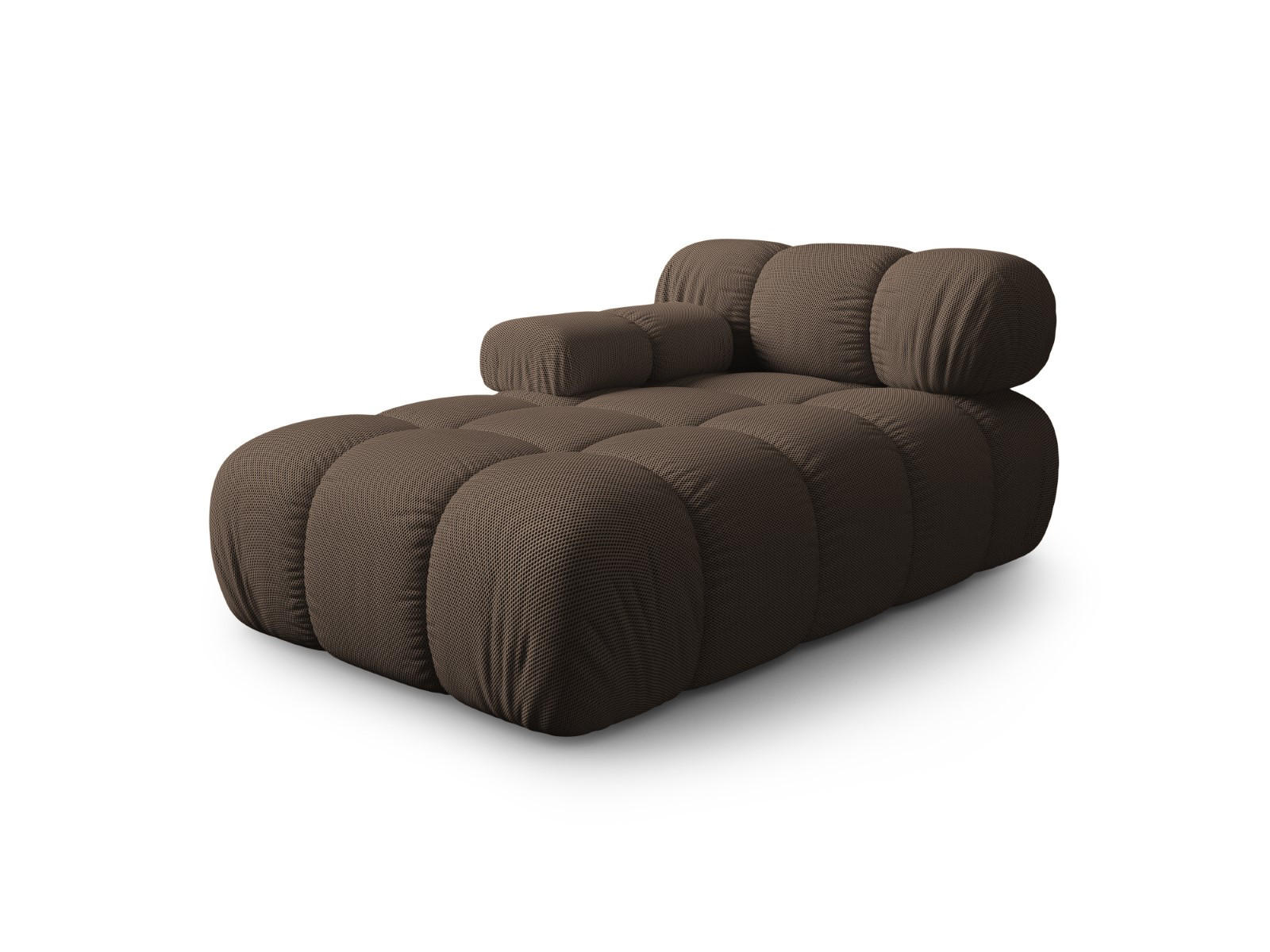 CHAISELONGUE links Bellis aus 3D-Stoff braun - Braun, Textil (94/70/155cm) - Micadoni