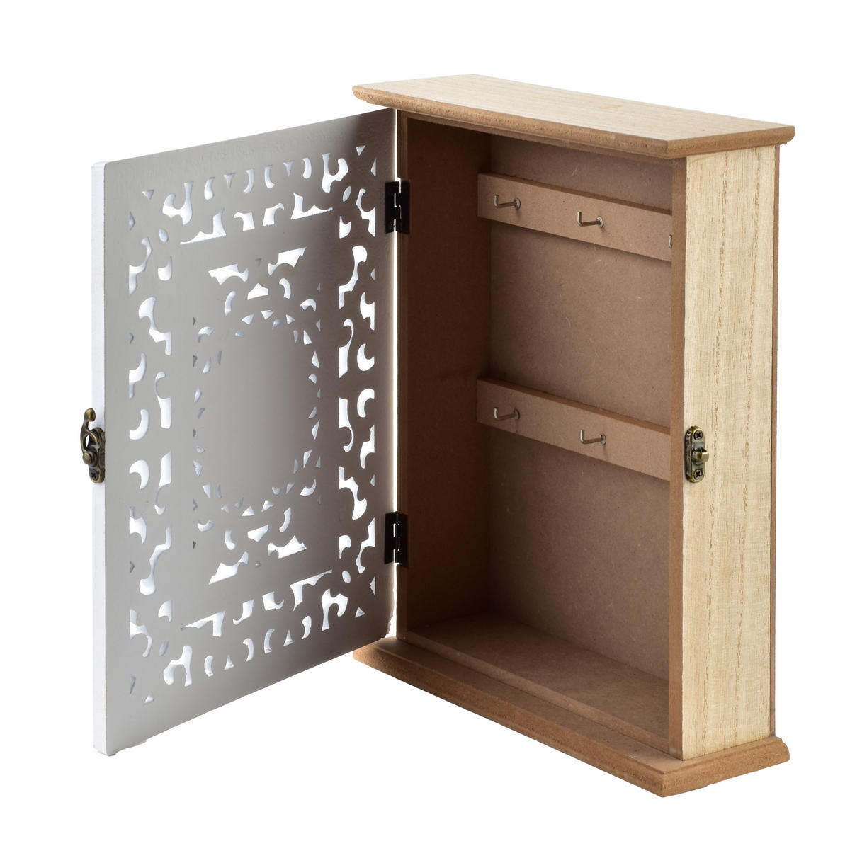 SCHLÜSSELKASTEN Stacy Weiß 22/28/8 cm Holz - Weiß, Holz (28/8/22cm) - Mondex