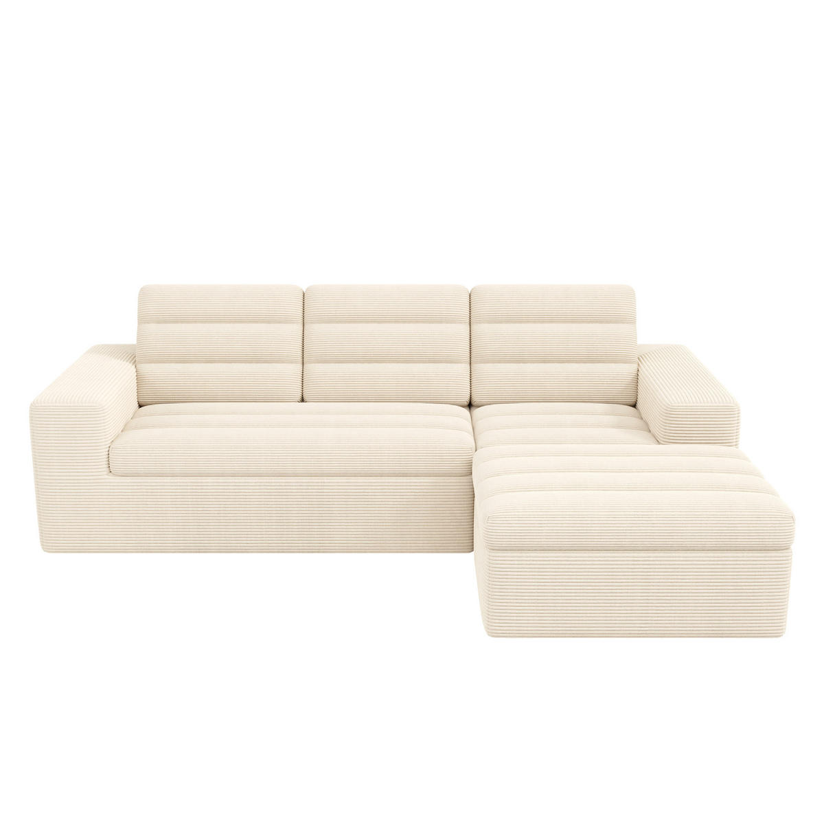 SOFA Modulares Ecksofa 253 x 161 x 89 cm Beige Cord - Beige, Kunststoff (161/253cm) - Meubliv
