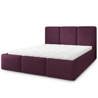 POLSTERBETT MORENA MGV 180x200 cm mit Bettkästen - Violett - Violett, Holz (180/200cm) - MASSENO