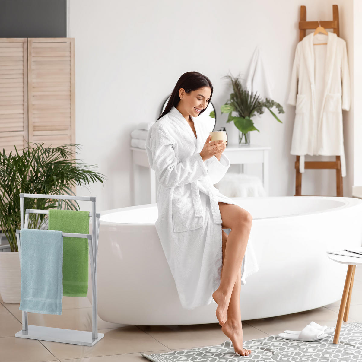 HANDTUCHHALTER - Multicolor, Metall (50/86.5/20cm) - Relaxdays