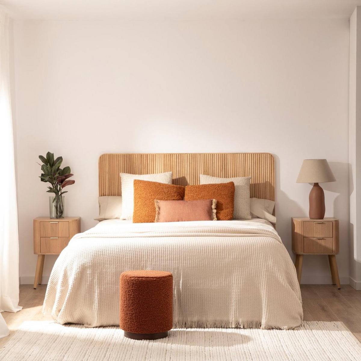 POUF Arles Terrakotta / Orange 35 cm x 42 cm - Terracotta, Textil (35/42/35cm)