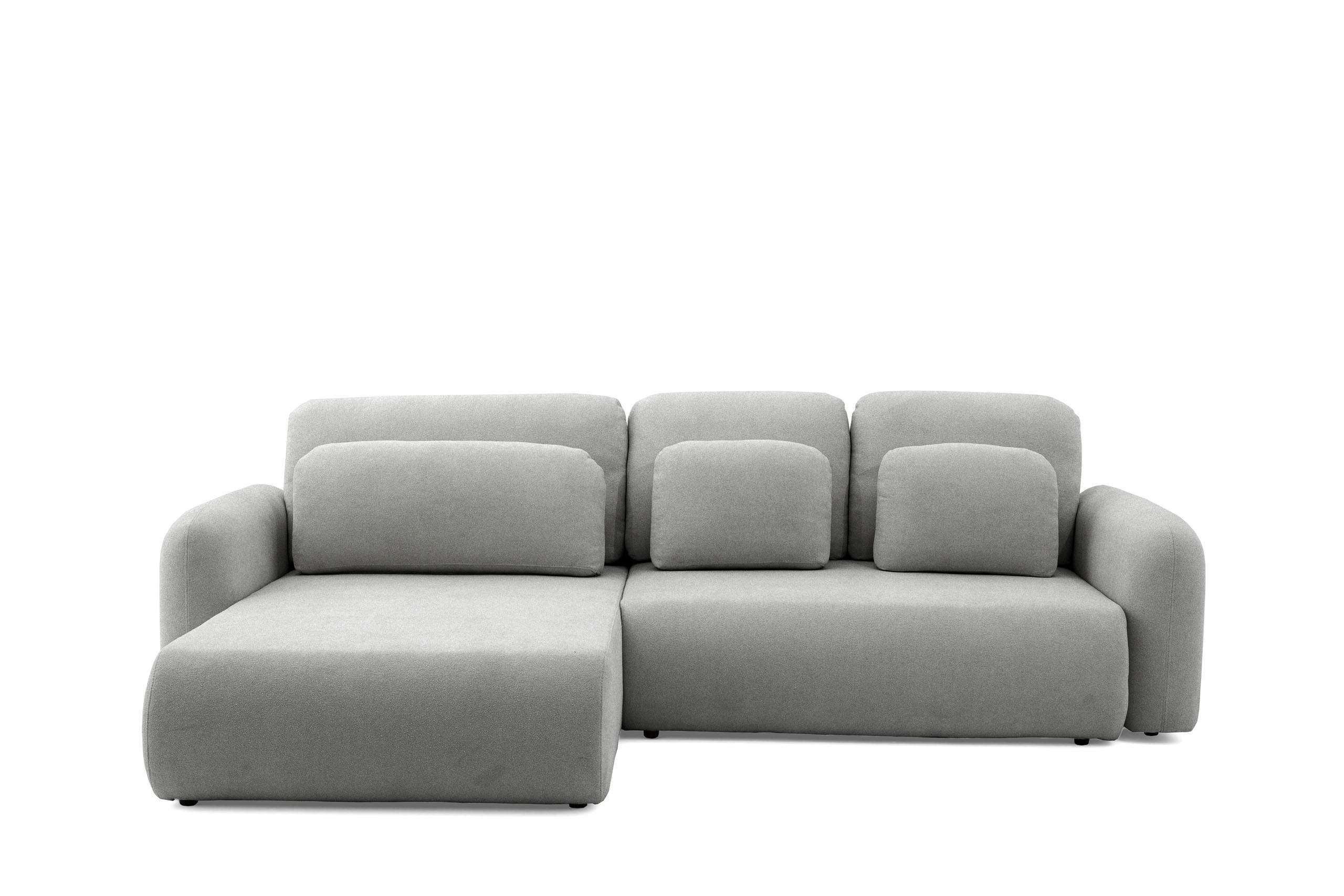 ECKSOFA NEST Universal mit Liegeflache 157x240 cm - Schwarz/Grau, Holz/Textil (280/187cm) - Muffo