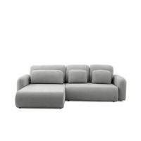 ECKSOFA NEST L Universal mit Schlaffunktion 157x240 Webstoff Grau - Schwarz/Grau, Holz/Textil (280/187cm) - Muffo