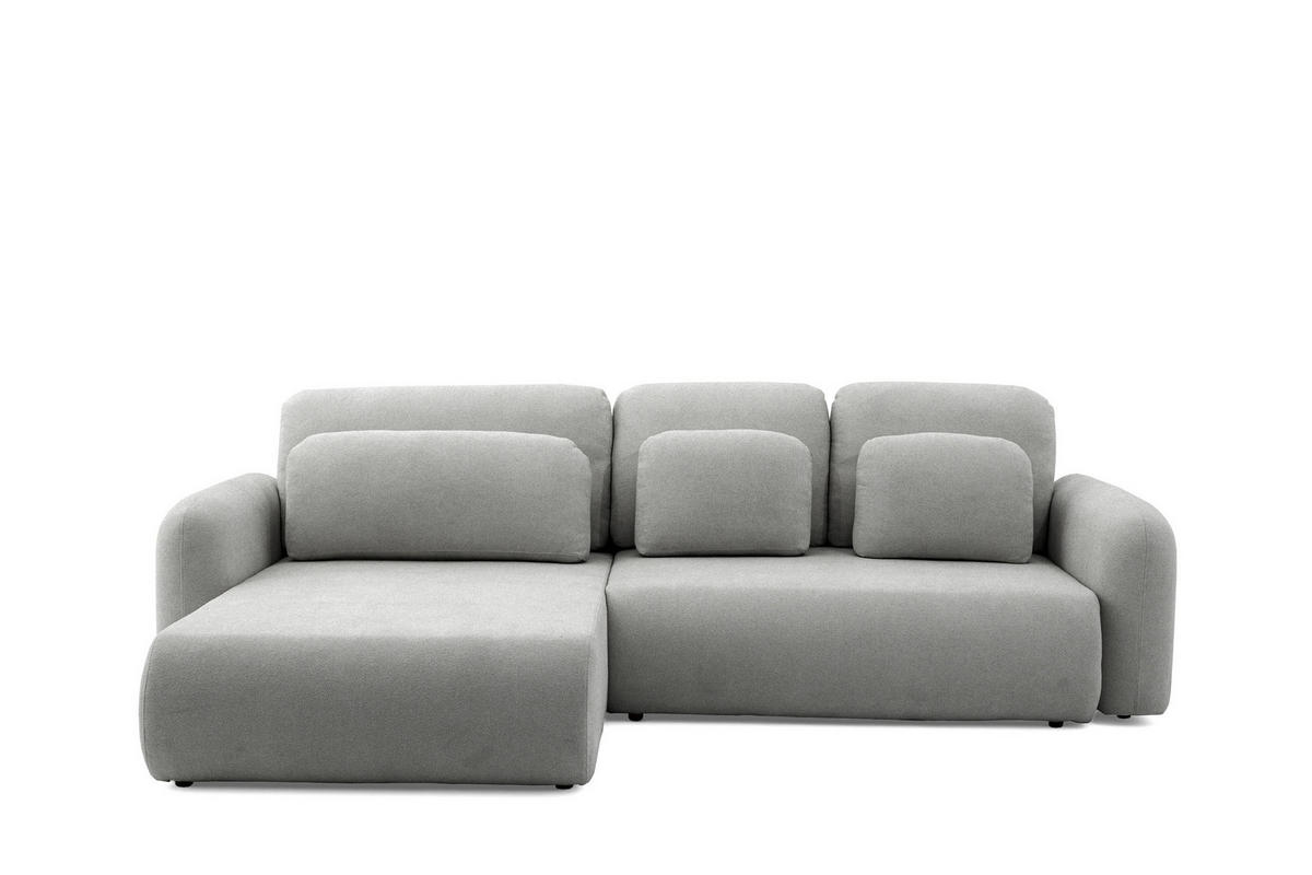 ECKSOFA NEST L Universal mit Schlaffunktion 157x240 Webstoff Grau - Schwarz/Grau, Holz/Textil (280/187cm) - Muffo