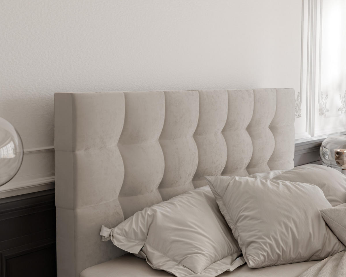 BOXBETT GRAND 180/200 cm, in Creme, mit Matratze und Topper - Creme, Holzwerkstoff/Textil (180/200cm) - Idohome