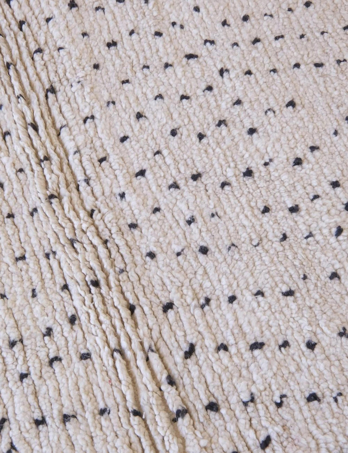 BERBERTEPPICH mit Punkten aus Wolle 250x 350 cm - Weiß, Naturmaterialien (250/350cm) - AFK Living