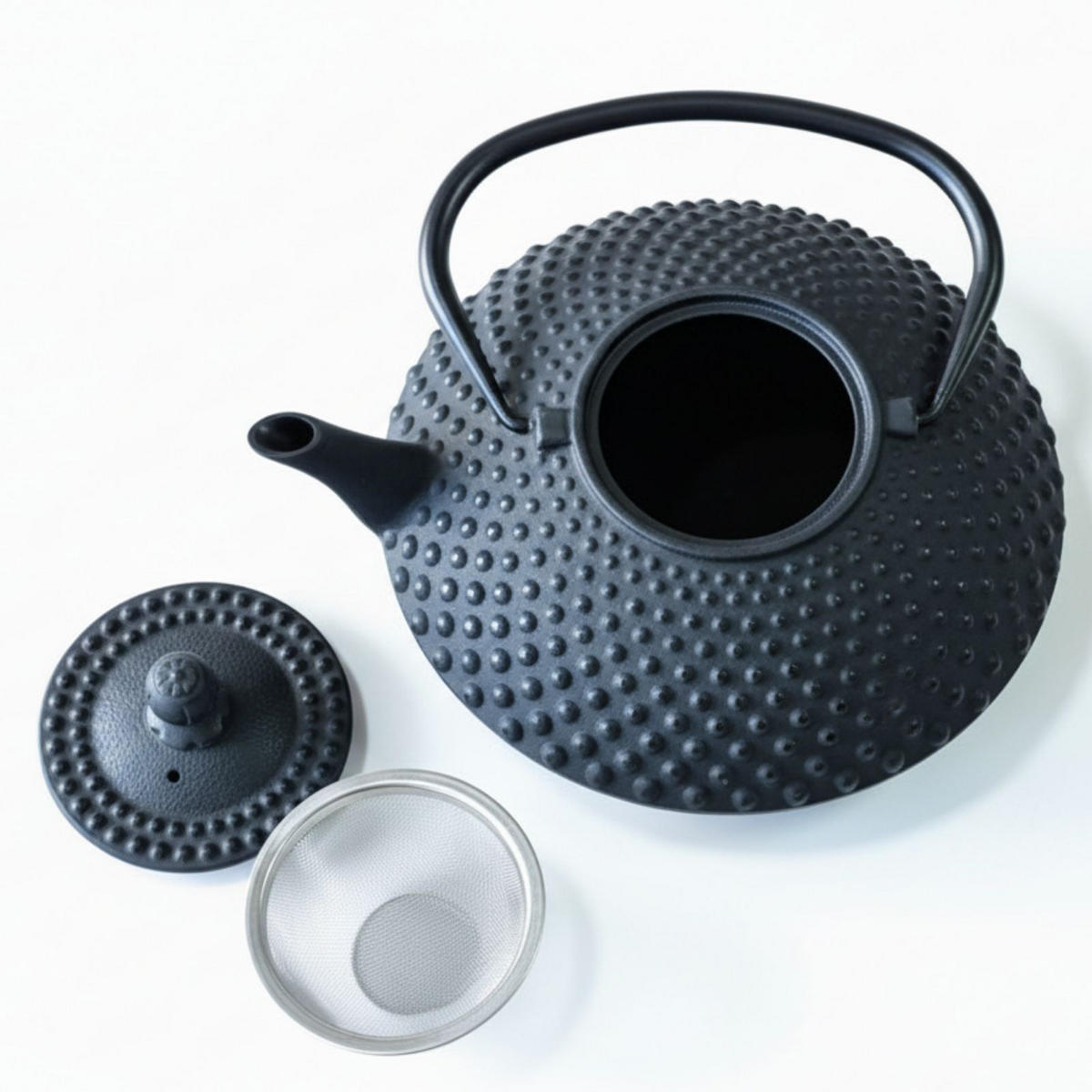 TEEKANNE Gusseisen Mika 1250 ml - Schwarz, Metall (1.25L) - AROMELIO