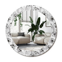 SPIEGEL Rund Ø 70 cm mit Aufdruck - Weiß, Glas (70/70/0.4cm) - Wallfluent