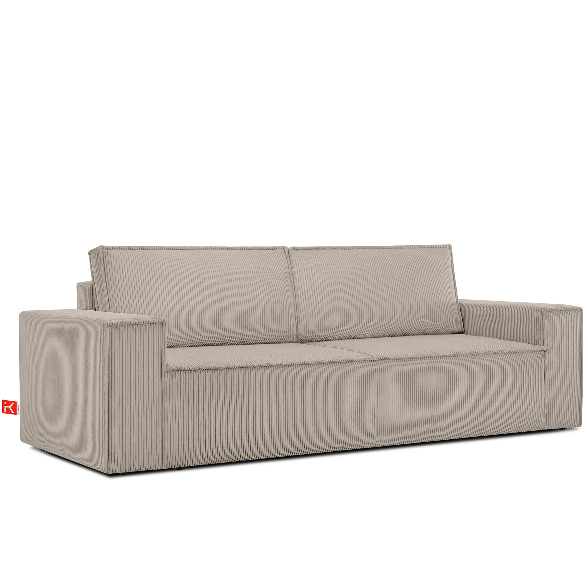 3-SITZER-SCHLAFSOFA NAPI in Pet Friendly Cord-Stoff, beige - Beige/Schwarz, Textil (244/89/101cm) - KONSIMO®