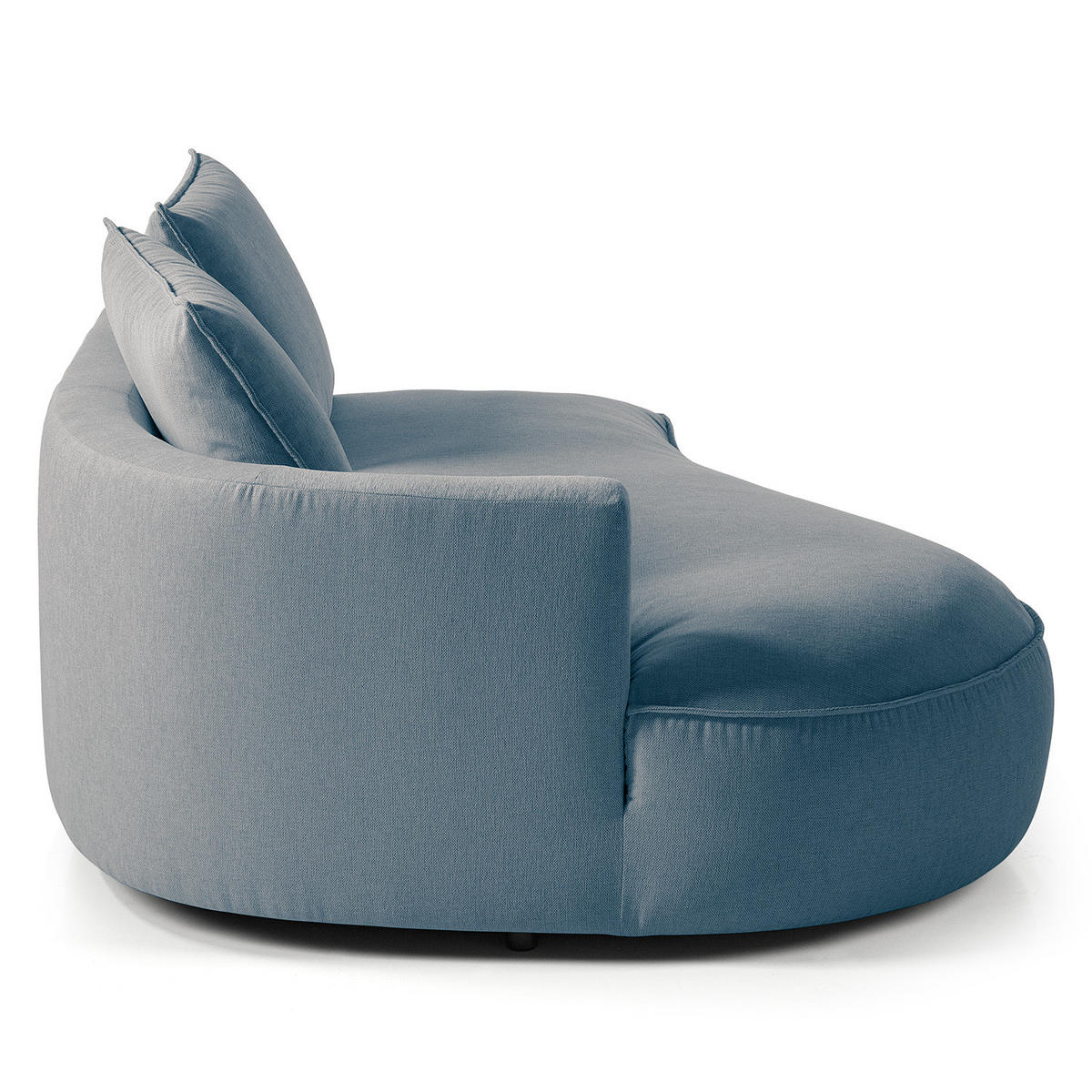 OTTOMANE - modular - Blau/Schwarz, Kunststoff/Textil (196/82/146cm) - home24