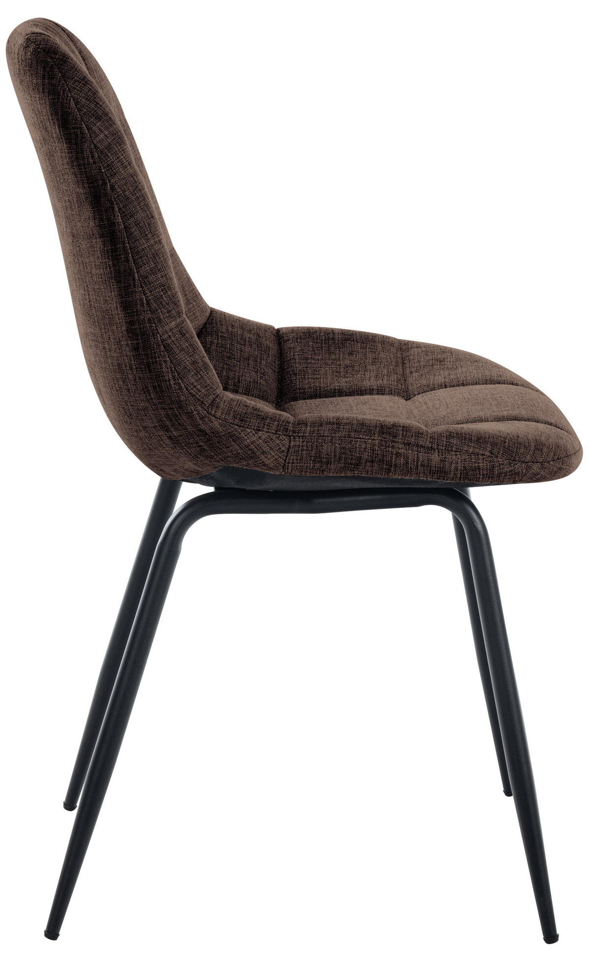 STUHL 2er Set Stoff braun - Schwarz/Braun, Textil/Metall (46/82/52cm) - CLP