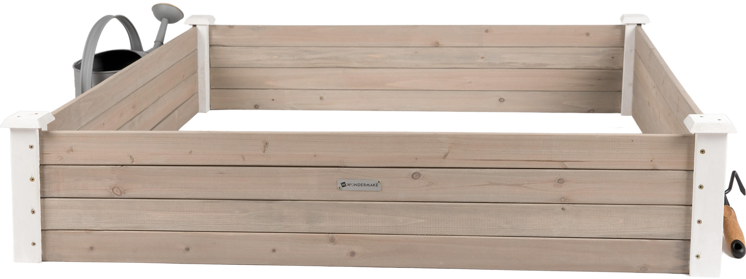 HOCHBEET-UMRANDUNG aus Holz für Garten, quadratisch - Weiß, Holz (120/26.5/120cm) - WONDERMAKE