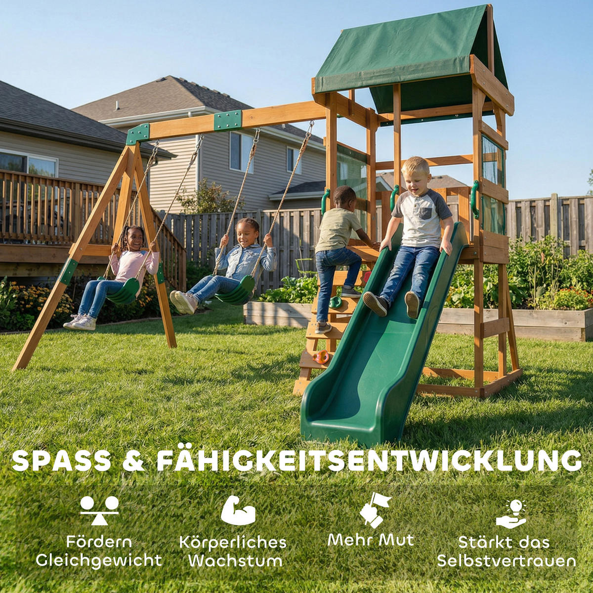 RUTSCHE DE-09355 Grün - Grün, Holz (284/233/315cm) - ComfortXL
