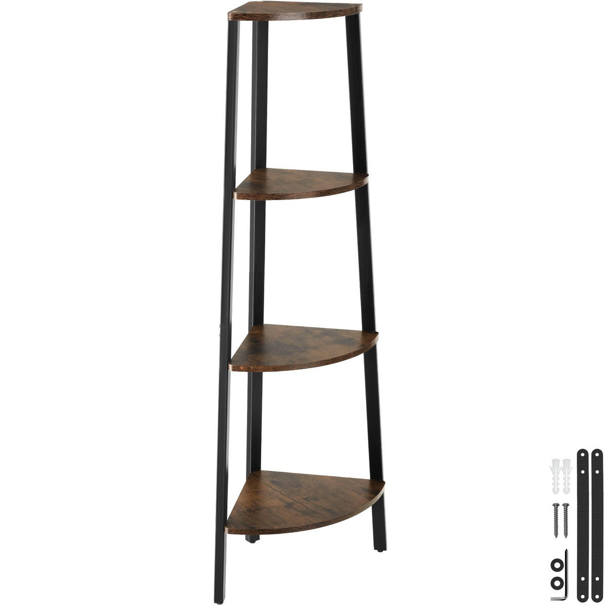 ECKREGAL Newbridge,inklusive Kippschutz, 34 x 34 x 125 cm,Industrial Holz dunkel, rustikal - Rostfarben, Holzwerkstoff (34/125/34cm) - tectake