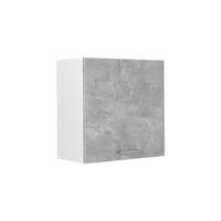 HÄNGESCHRANK R-Line, Beton, 60 cm mit 1 Tür - Weiß/Grau, Holzwerkstoff (60/60/31cm) - Vicco
