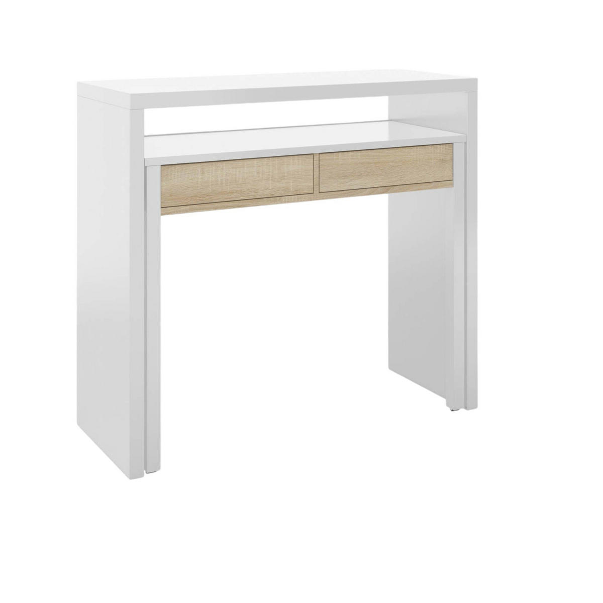SCHREIBTISCH Weiß, Eiche 36/98.5/87.5 cm - Eichefarben/Weiß, Holzwerkstoff (36/98.5/87.5cm) - DMORA