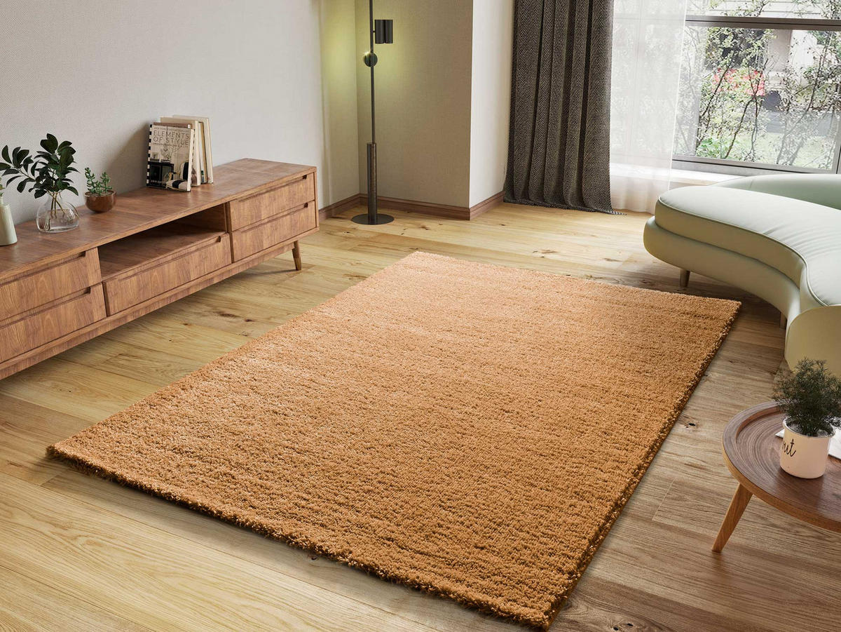 HOCHFLORTEPPICH Kamel Atlas 160/230 cm - Honig, Naturmaterialien/Textil (160/230cm) - Atticgo