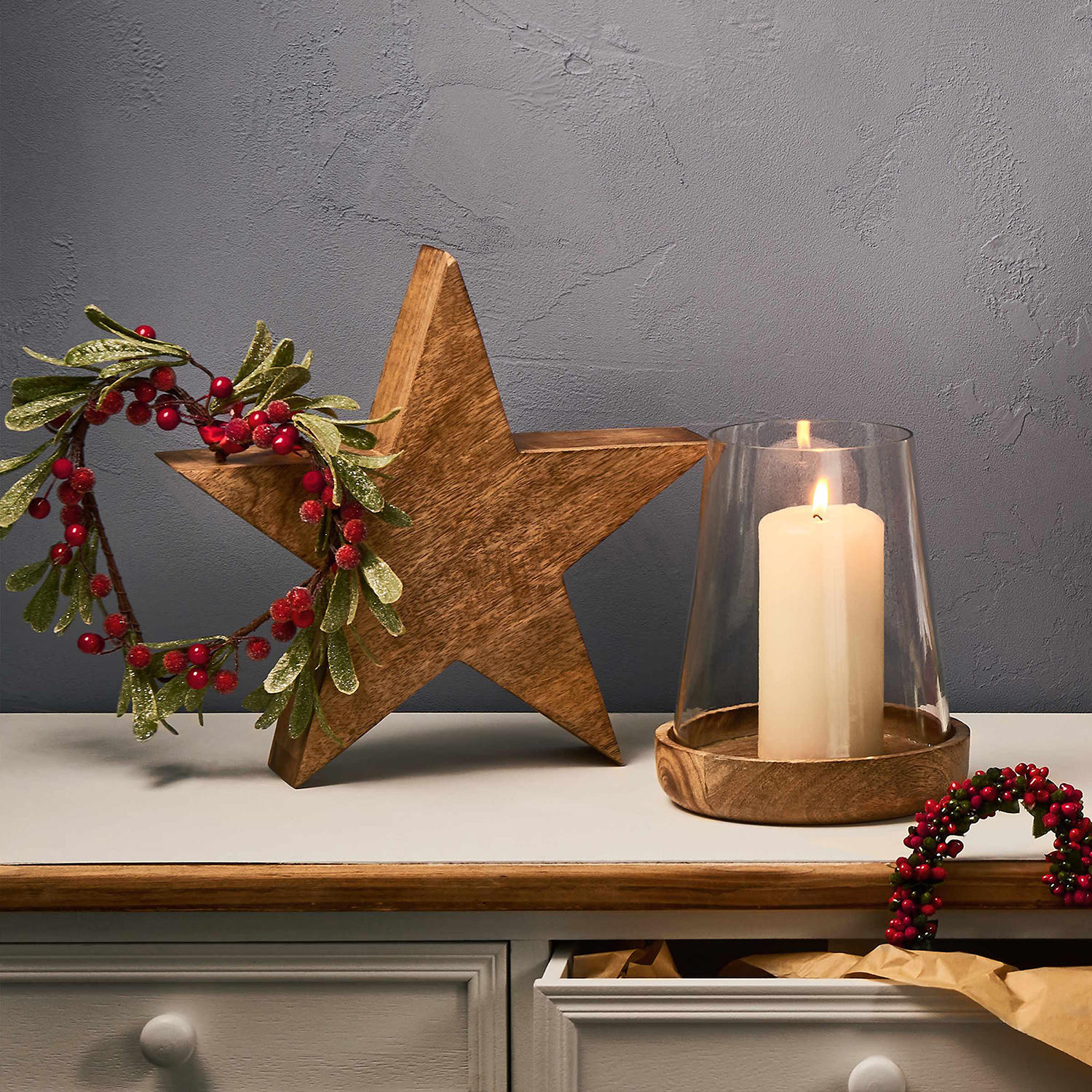 WINDLICHT Forest - Braun, Glas (17/21/17cm) - BUTLERS