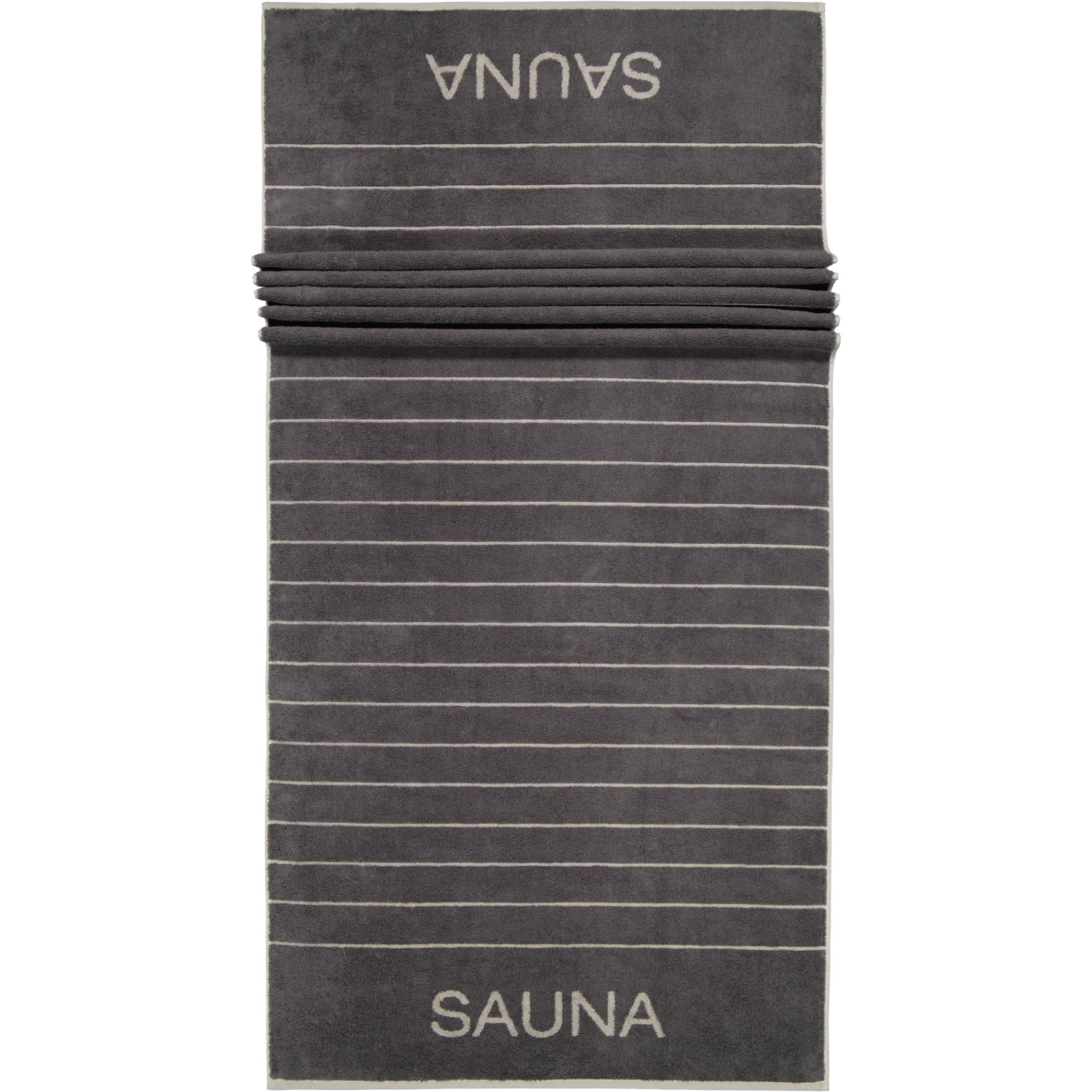SAUNATÜCHER BALANCE DOUBLEFACE 6237 ANTHRAZIT - 73 - Grau, Textil (80/200cm) - Cawoe