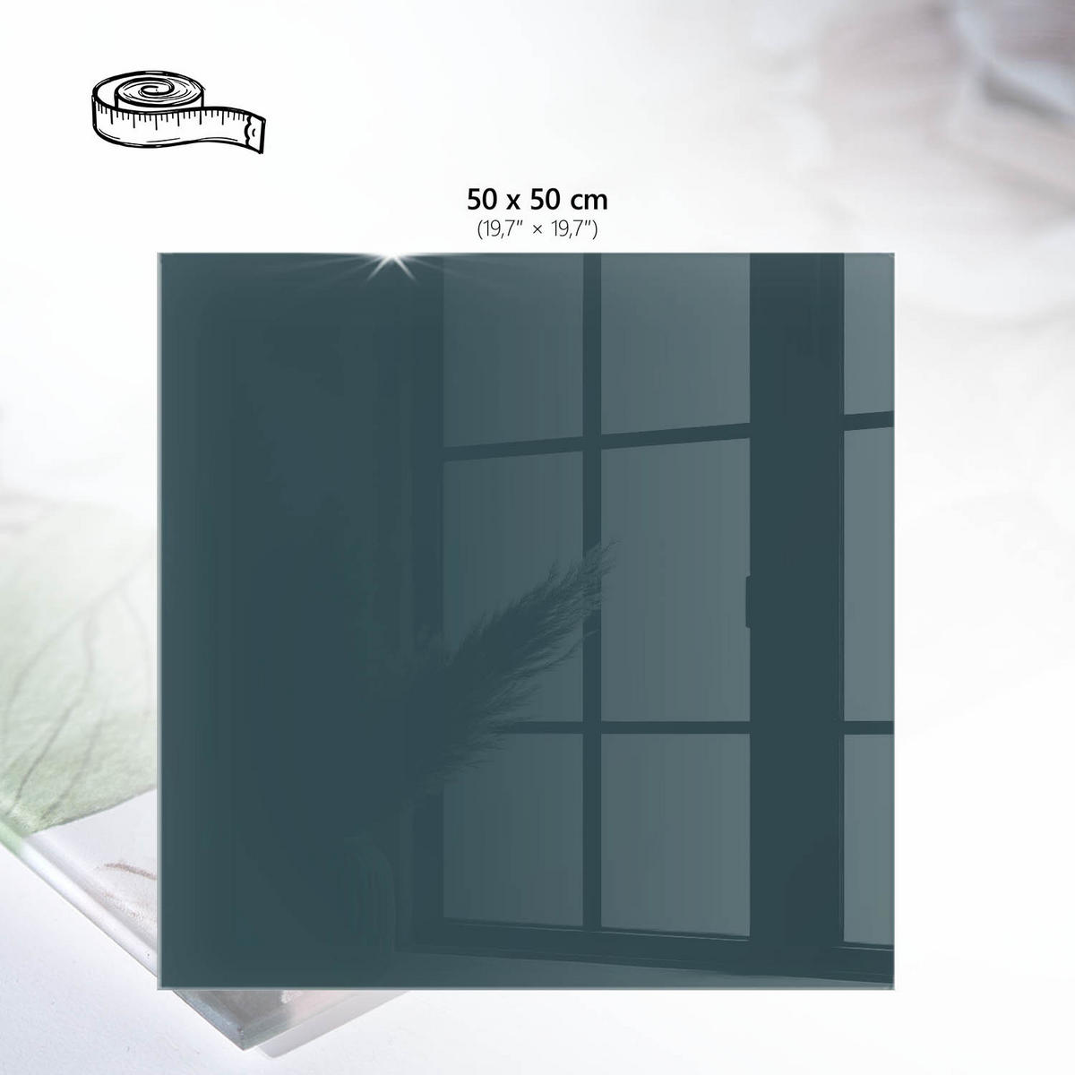 TISCHPLATTE 50x50 cm – Marine - Weiß, Glas (0.4/50/50cm) - Wallfluent