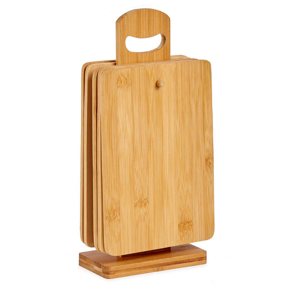 SCHNEIDEBRETTER Bambus 6er-Set mit Ständer - Braun, Naturmaterialien (14/31cm) - Kinvara