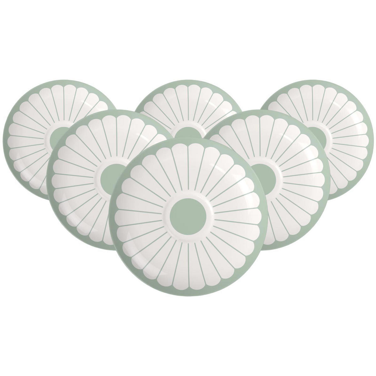 CAPPUCCINOUNTERTASSEN Fleur Couleur Vert ø 17,5 cm 6er Set - Grün, Keramik (17.5cm) - Villeroy & Boch