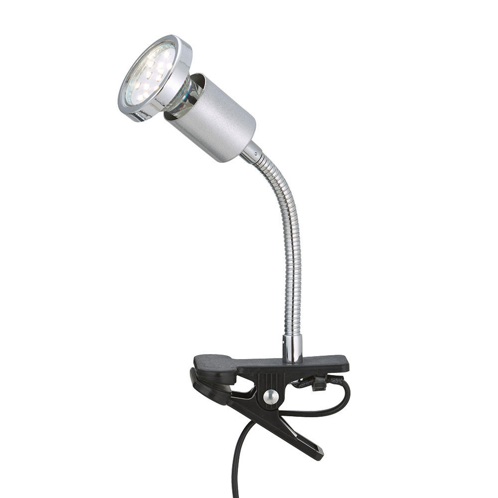 LED KLEMMLEUCHTE Chrom Titanfarben Flexo-Arm Silber - Silberfarben, Metall (13/5.5/22cm) - Briloner