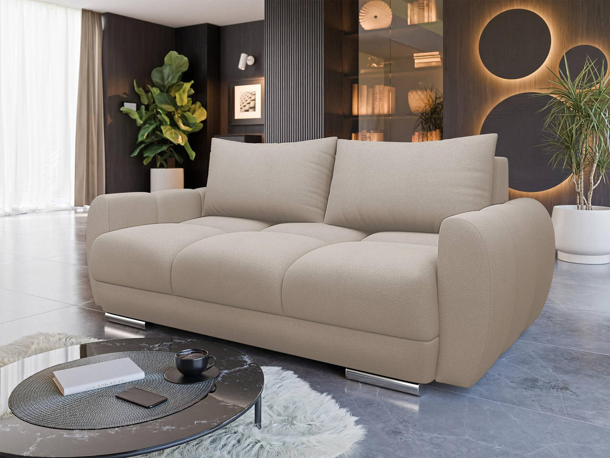 SOFA Logo 2 - Silberfarben/Naturfarben, Holz/Kunststoff (186/89/97cm) - MIRJAN24