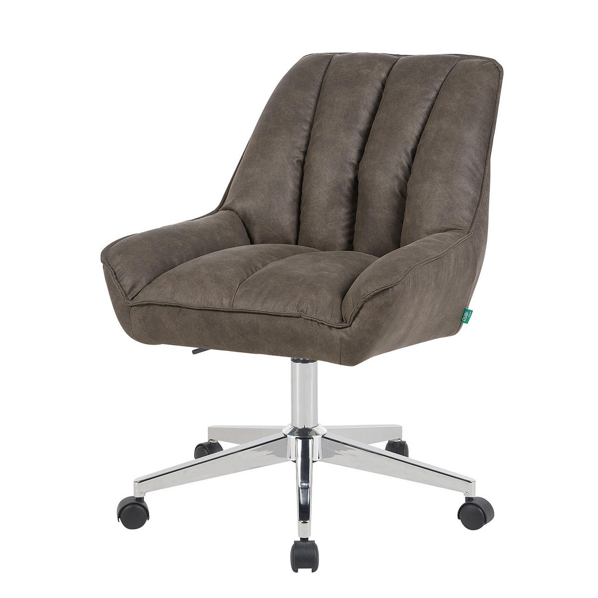 BÜROSTUHL Mika-Megan 2er-Set - Taupe/Chromfarben, Textil/Metall (60/85/68cm) - DUBI Möbel