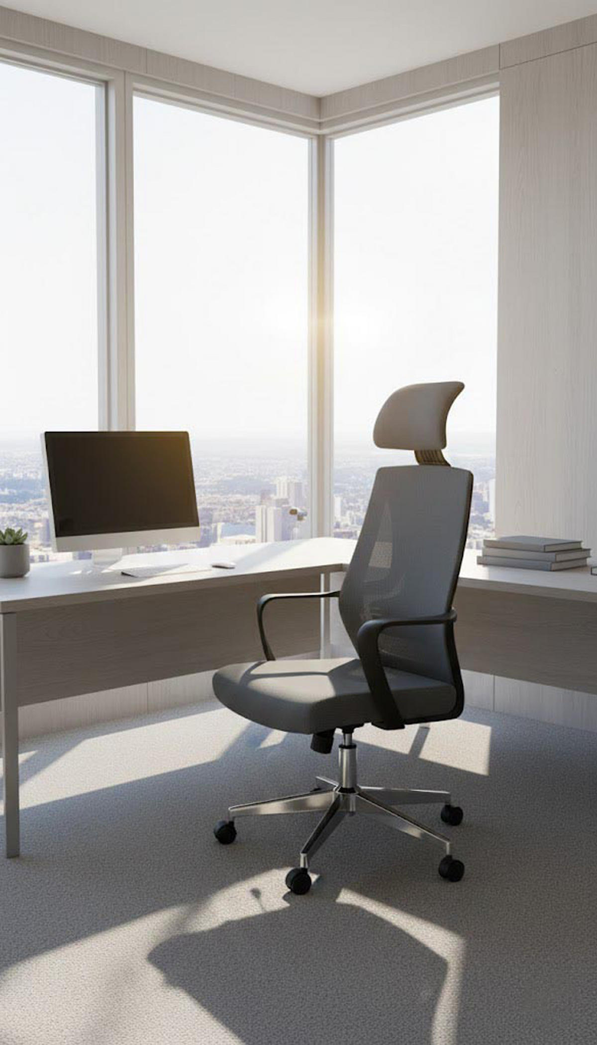BÜROSTUHL Strix grau - Chromfarben/Grau, Kunststoff/Metall (62.5/128/61cm) - TPFLiving