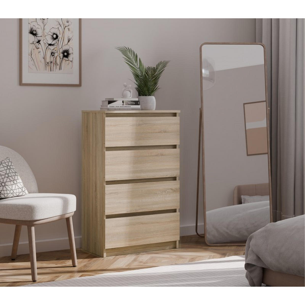 KOMMODE Sonoma Eiche 70/97/40 - Sonoma Eiche, Holzwerkstoff (70/97/40cm) - RAUMHIRSCH FURNITURE