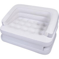 LUFTSOFA aufblasbares Sofa 198 x 138 x 62 cm weiß-grau wandelbar zum Doppelbett - Weiß/Grau, Kunststoff (138/62/198cm) - Avenli
