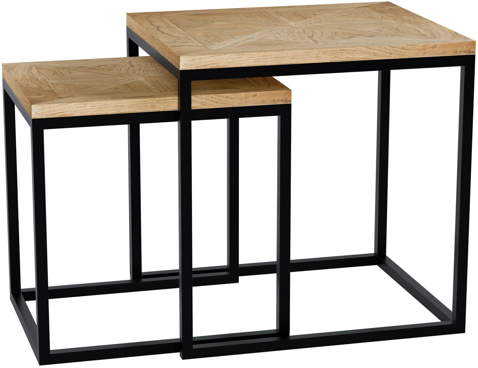BEISTELLTISCH Bosse 2er Set eckig 48x38x47cm Holz Natura Kleiner - Naturfarben, Holz (38/48/47cm) - DELUKE