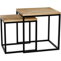 BEISTELLTISCH Bosse 2er Set eckig 48x38x47cm Holz Natura Kleiner - Naturfarben, Holz (38/48/47cm) - DELUKE