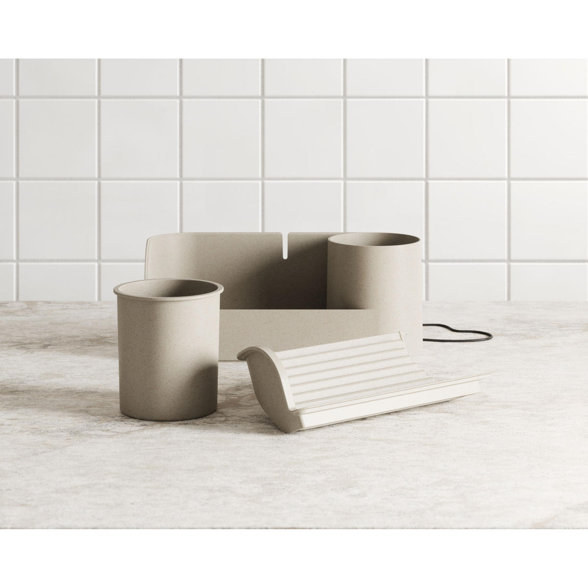 TISCHBRUNNEN Stream, Sand - Beige, Kunststoff (11/14/32cm) - Umbra