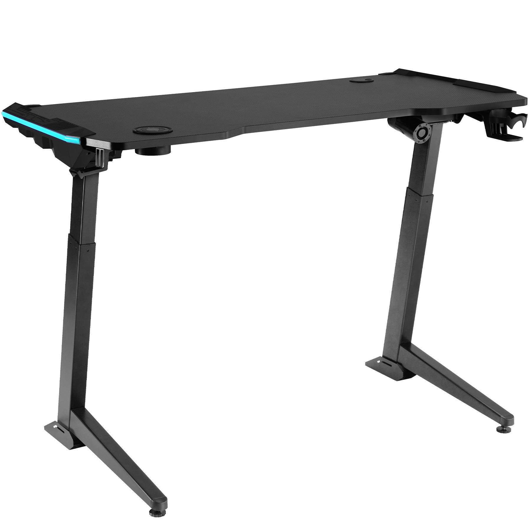 tectake SCHREIBTISCH Schwarz 130cm × 67cm × 121cm