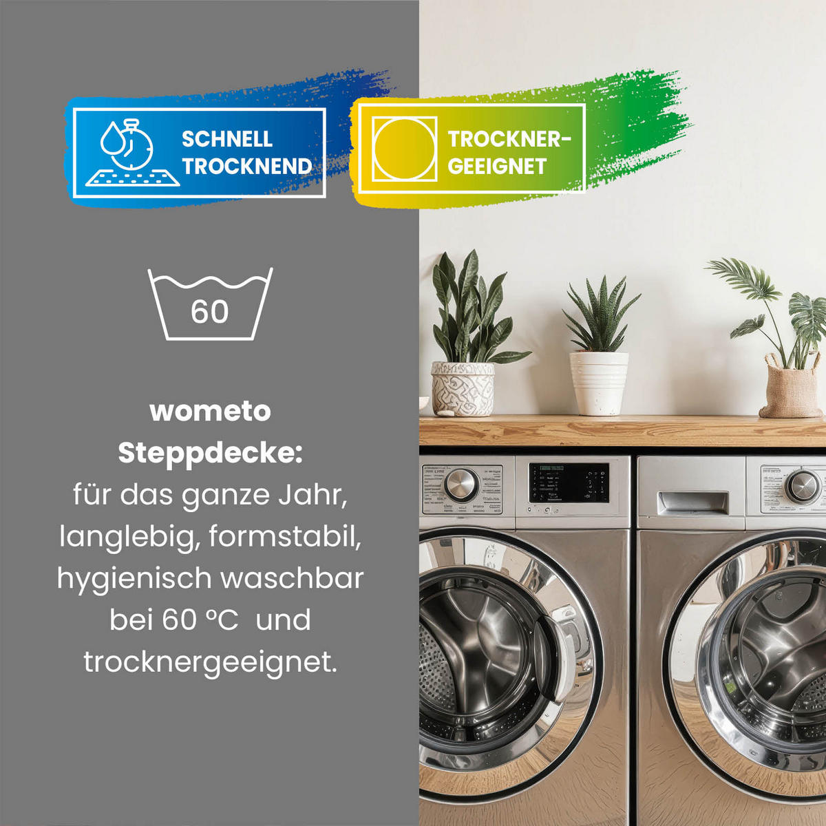 PLÜSCH Steppbett Bi-Color im Wende-Design blau 155x220 - Blau, Textil (155/220cm) - wometo