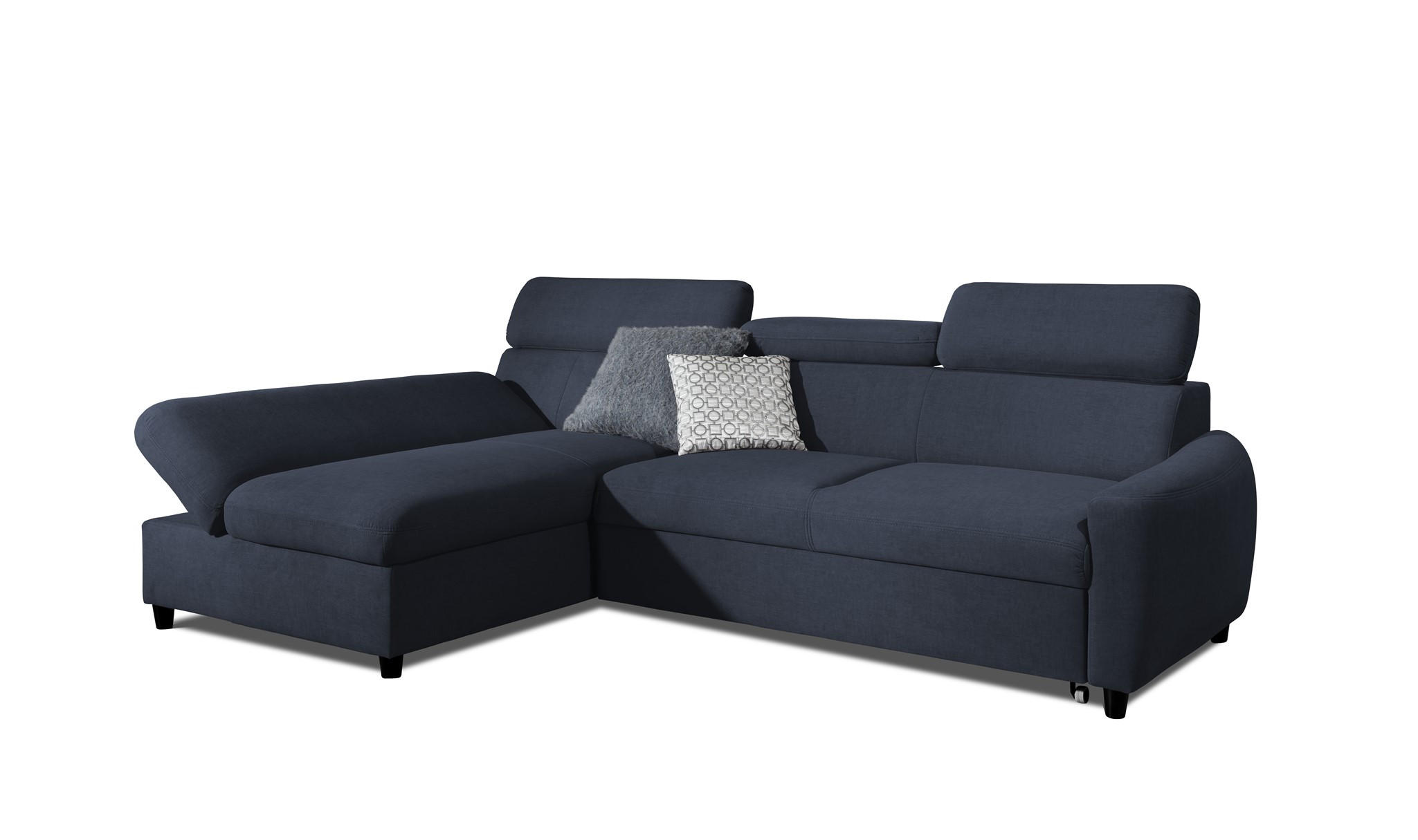 ECKSOFA Schlafsofa Anton Xs In Esito - Dunkelblau, Holzwerkstoff/Textil (260/170cm) - Fun Möbel
