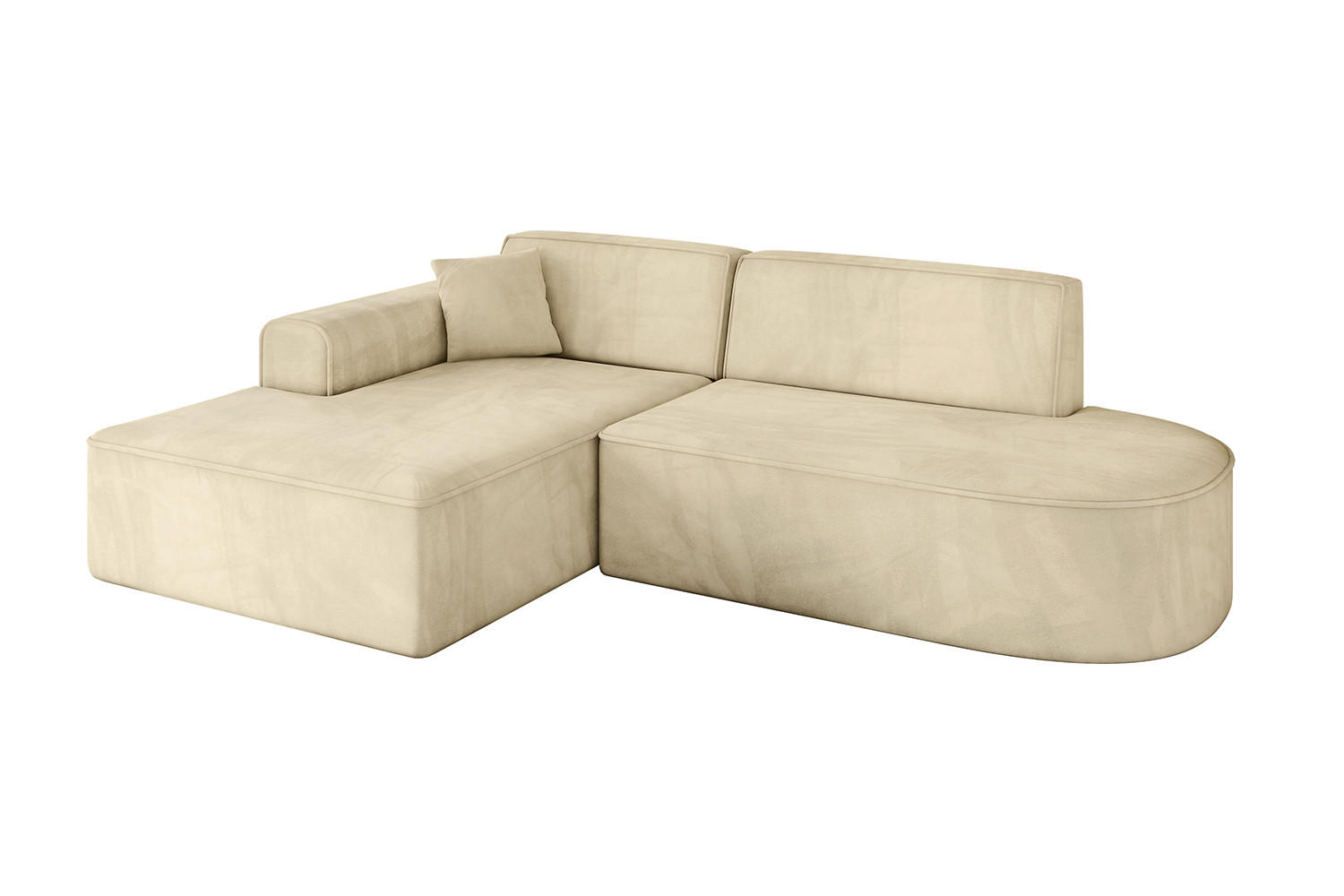 ECKSOFA Ottomane Links IREA-L1-v3 - 232x165x77 cm Beige - Taupe, Holzwerkstoff/Textil (232/165cm) - ALTDECOR