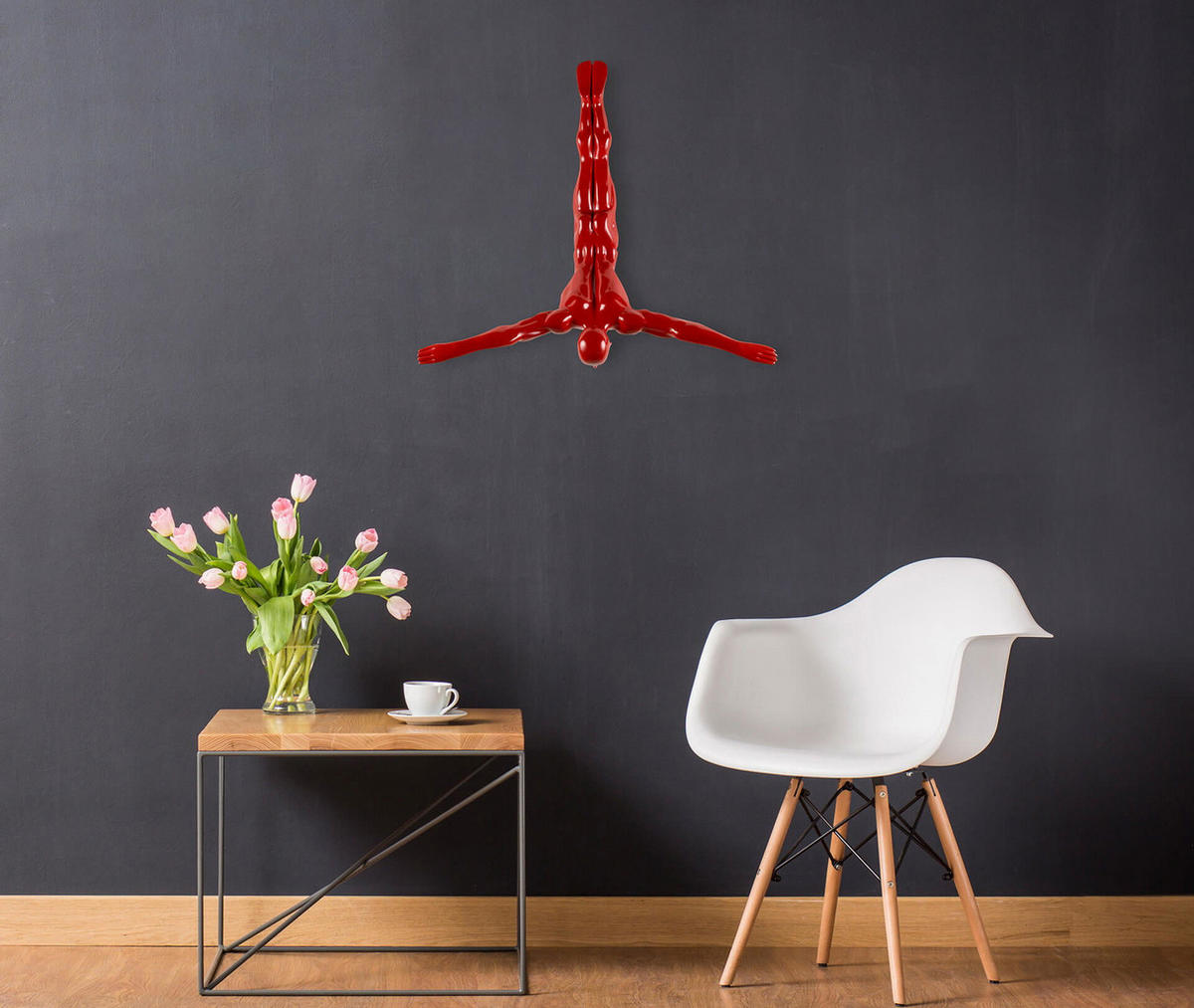 SKULPTUR Rot 53/56 cm - Rot, Stein (1.75/56/24cm) - KUNSTLOFT