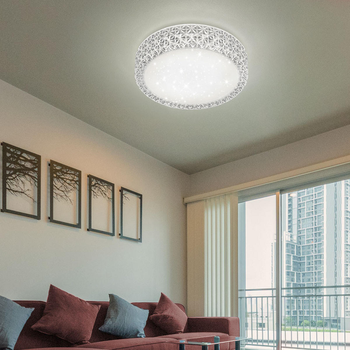 LED DECKENLEUCHTE Metall Kristallklar - Klar, Metall (30/30/8cm) - Globo Lighting