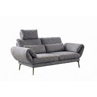 SOFA HOLLY Grau Flachgewebe - Braun/Grau, Textil/Metall (176/90/92cm) - KAWOLA