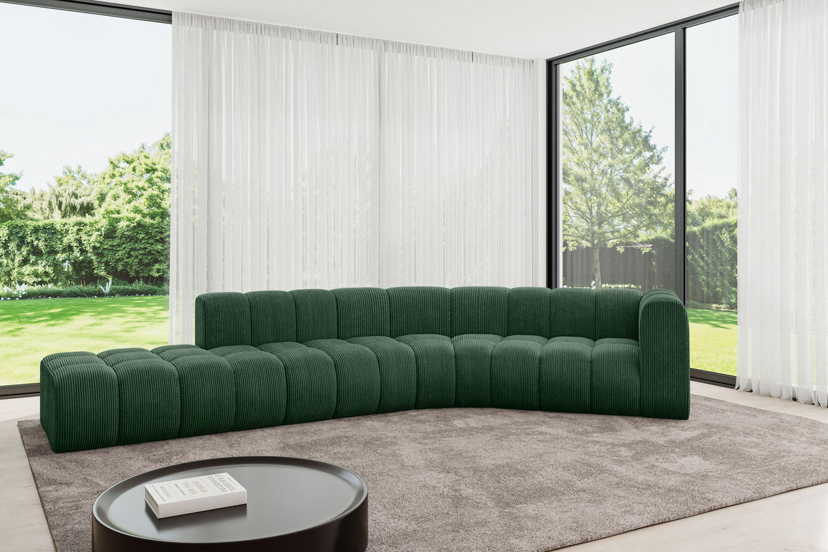 ECKSOFA modulares Sofa Tilmo-L1 - 399x194x70 cm Grün - Grün, Holzwerkstoff/Textil (399/194cm) - ALTDECOR