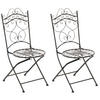 GARTENKLAPPSTUHL 2er Set Metall bronze - Bronzefarben, Metall (40/92/50cm) - CLP