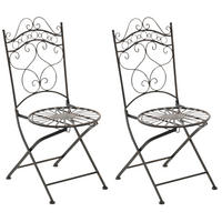 GARTENKLAPPSTUHL 2er Set Metall bronze - Bronzefarben, Metall (40/92/50cm) - CLP