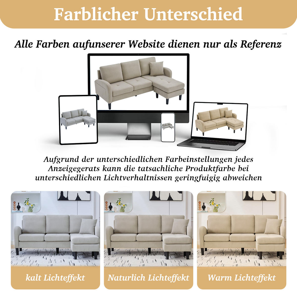 ECKSOFA Cordbezug mit modularer Chaiselongue Hellbraun 166/118/77 cm - Hellbraun, Textil (166/118cm) - Redom